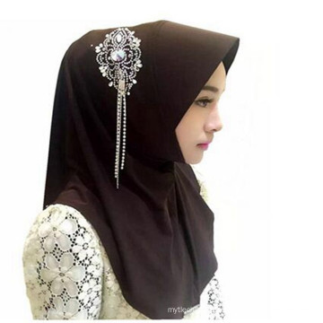Maravilhoso tecido mulheres lady moda muçulmano broche cachecol hijab pinos